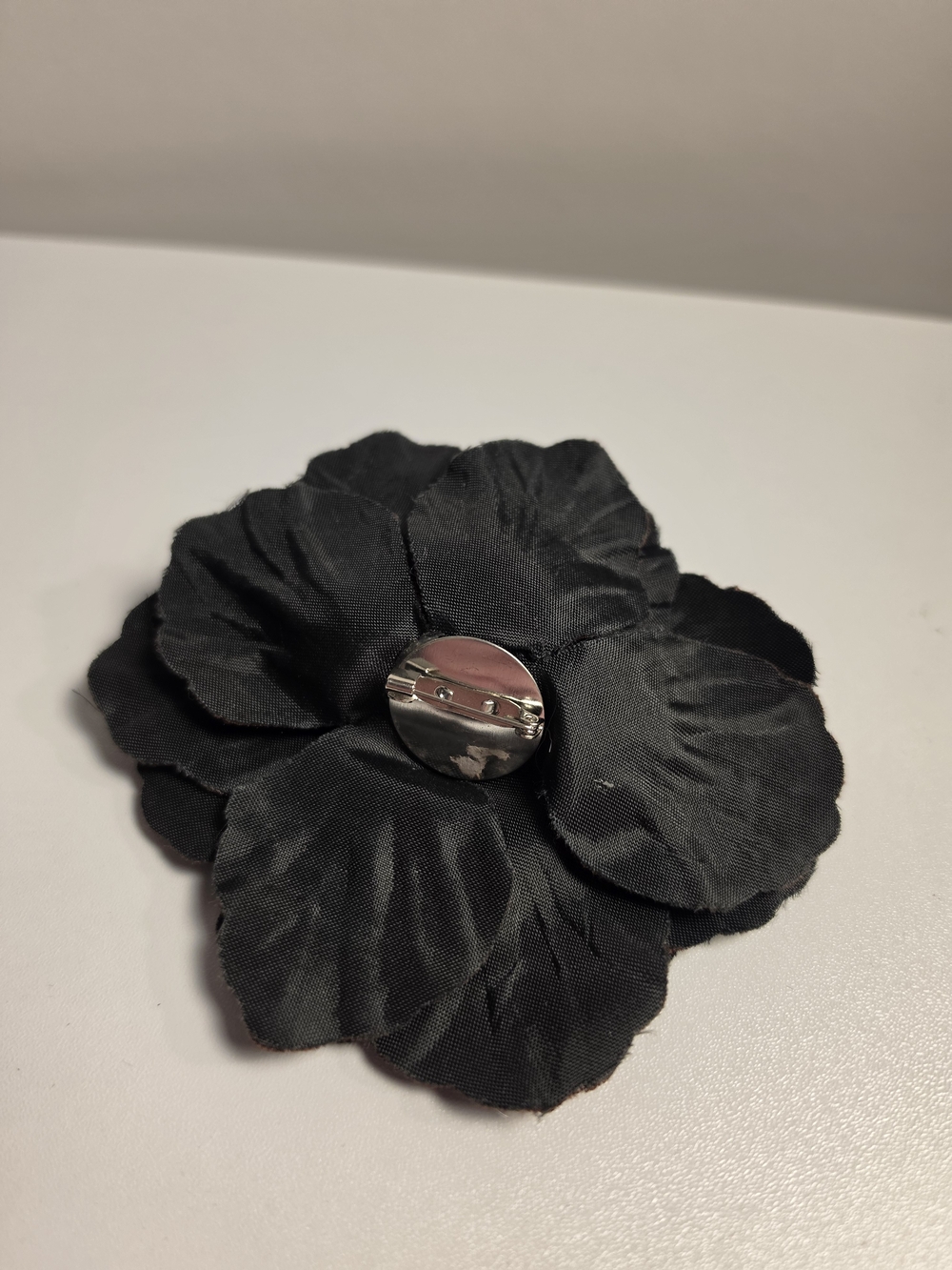 Vintage Brown Velvet Rose Brooch Pin - Picture 4 of 6